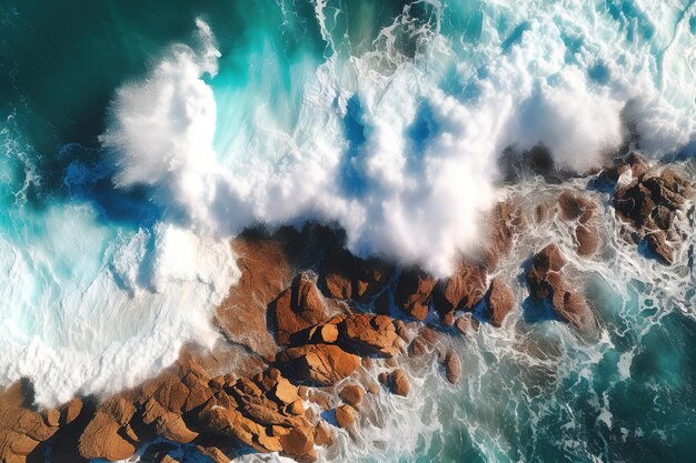 sea waves aerial view