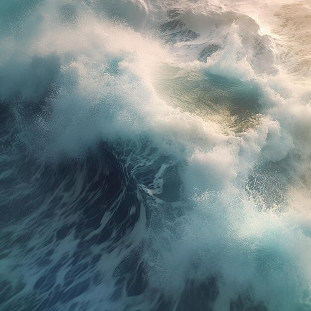 sea waves aerial view