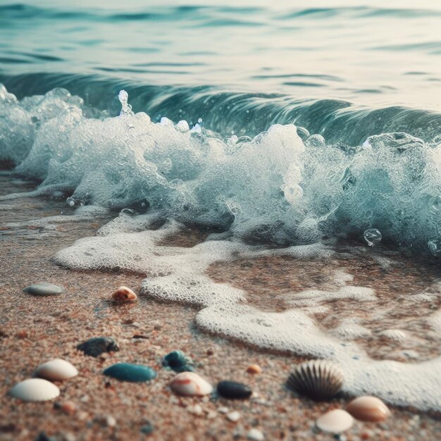 Photo sea waves on the beach