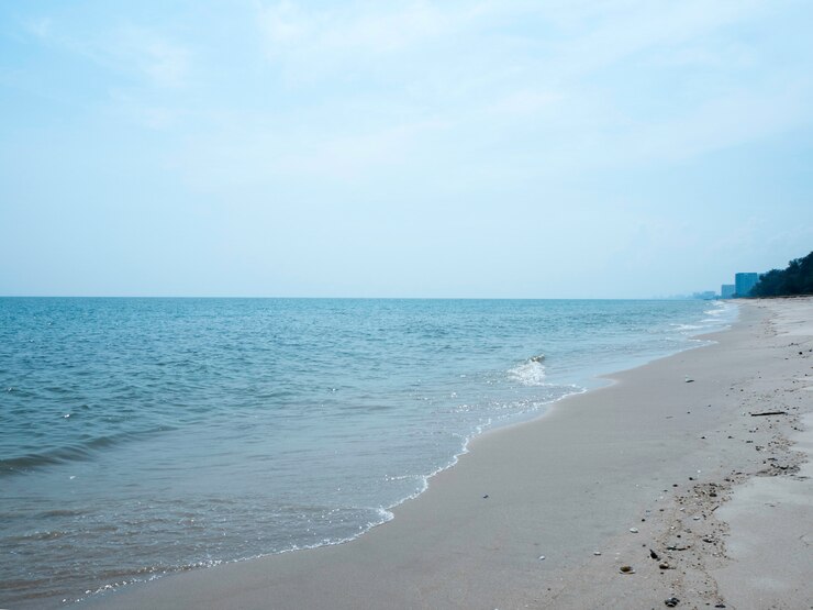ビーチで波打つ海の波