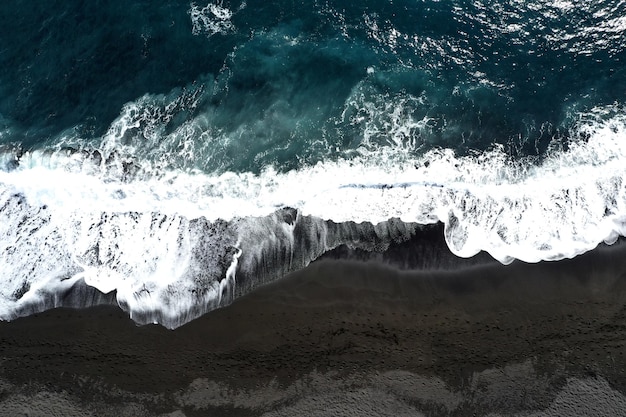 Sea waves splashing on rocks