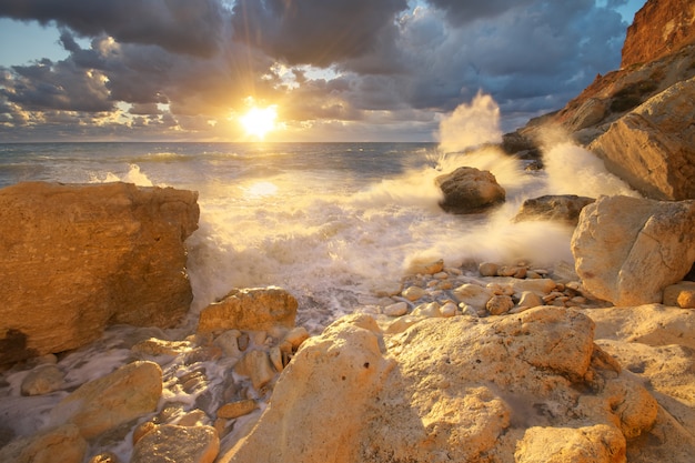 Sea waves during storm