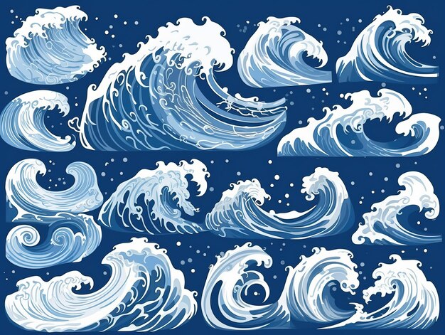 Sea waves vector