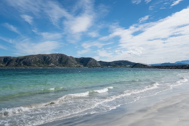 Sea waves and white sand