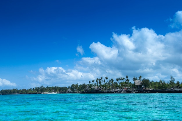 Foto mare nella spiaggia di zanzibar