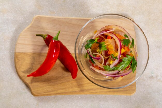 Seafood ceviche, typical dish from Peru.