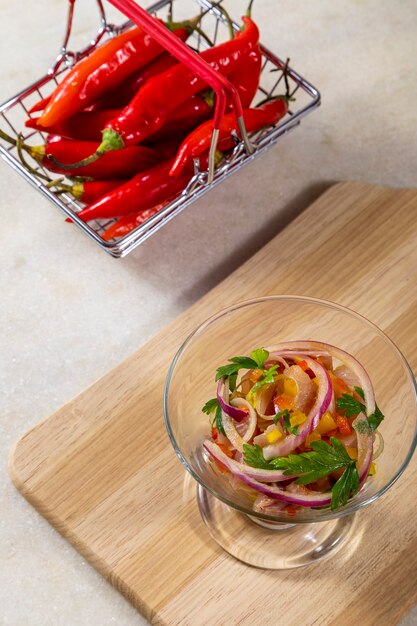 Seafood ceviche, typical dish from Peru.