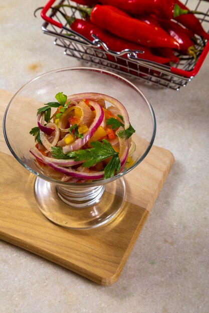 Seafood ceviche, typical dish from Peru.