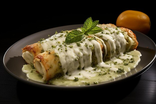 Seafood Enchiladas met groene saus