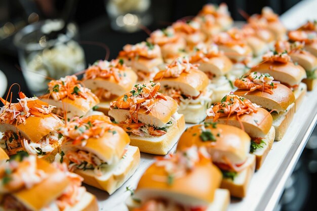 Seafood Feast Kreeft Roll Garnalen Scampi en Krab Cake Sliders