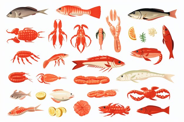 Photo seafood and fish design