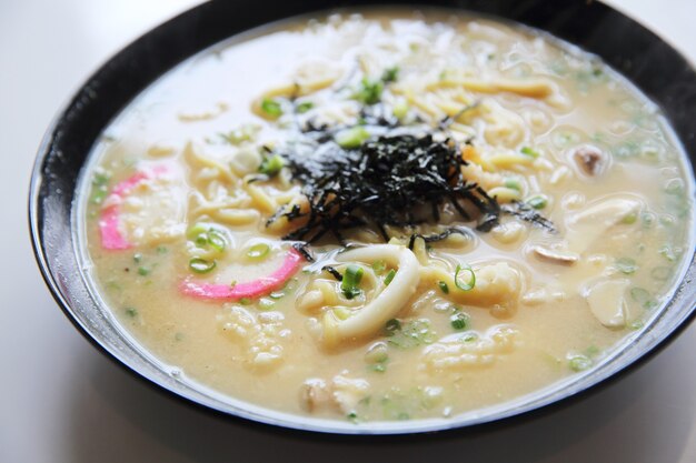 Seafood noodle ranmen Japanese food