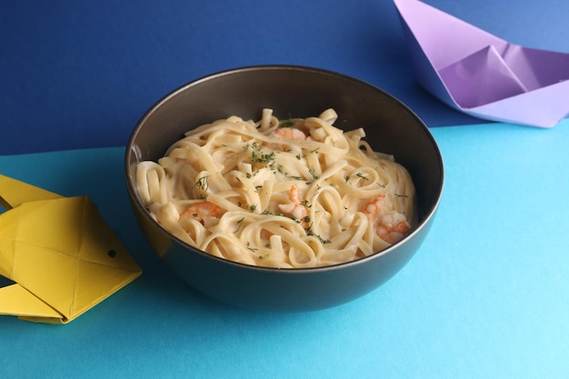 seafood pasta with white sauce