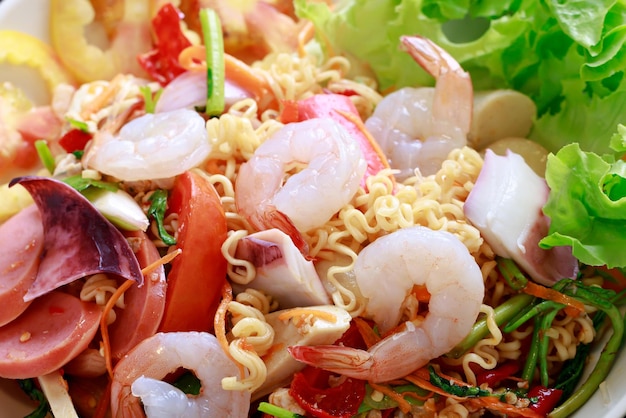 Seafood Salad with Fresh Shrimp Spicy Delicious