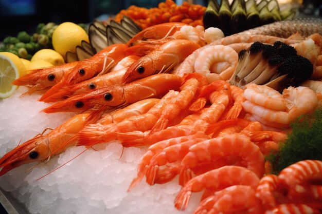 Seafood Splendor Захватывайте яркие цвета Генеративный ИИ