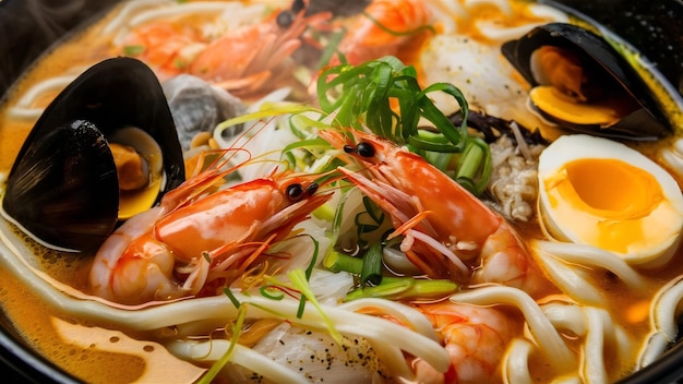 Seafood udon ramen