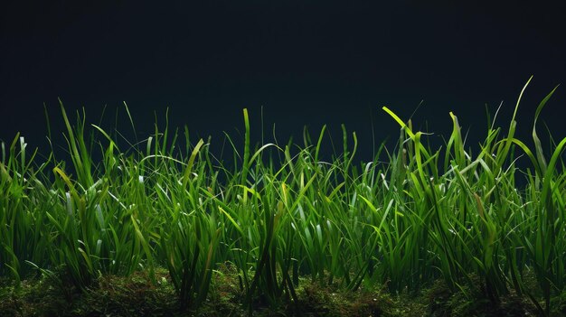 Photo seagrass beds in the solid black background