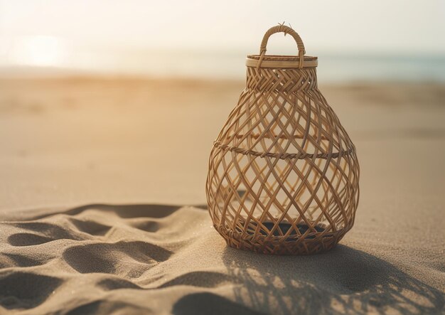 seagrass woven lantern