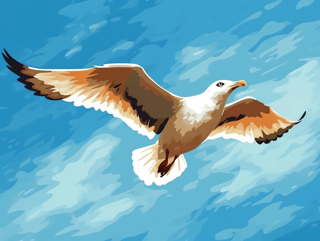 Seagull retroinspired whimsy in kidfriendly vintage illustration style