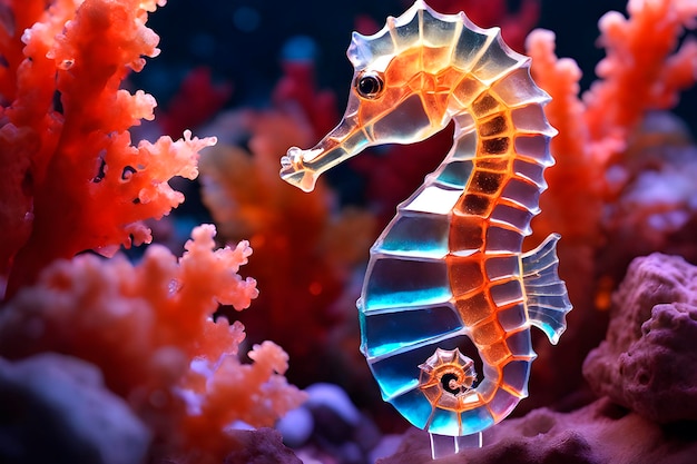 seahorse at the bottom of the sea
