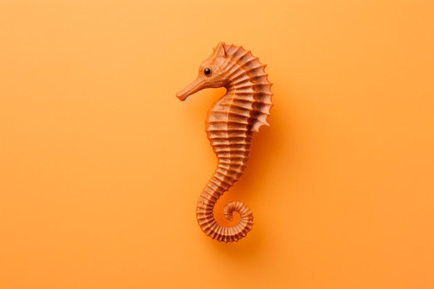 Seahorse isolated on a color studio background Ai generated