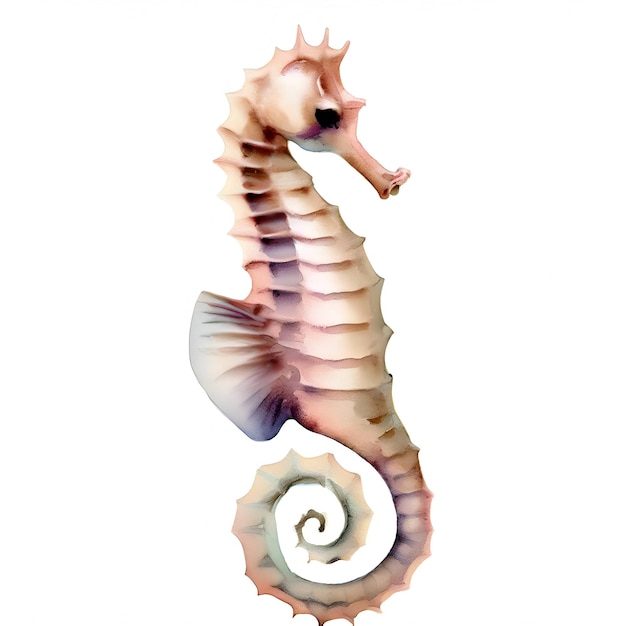 Seahorse watercolor style isolated on a white background