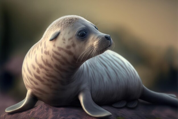 A seal is lying on a rock with its eyes closed.