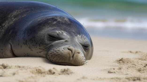 a seal lying on the sand