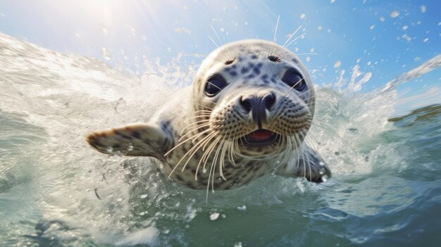 Seal swimming in the ocean