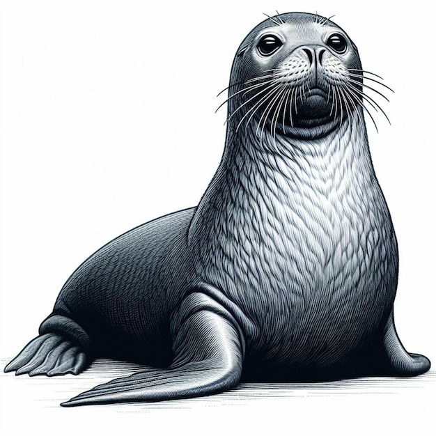 Photo a seal on a white background