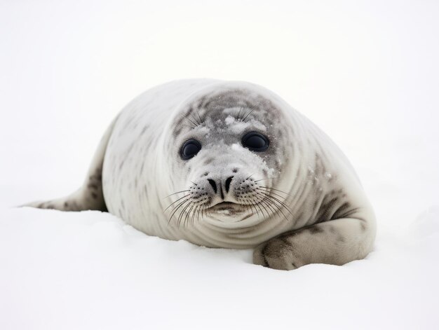 Photo seal in winter wonderland