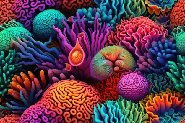 Фото Красочный коралловый фон морской жизни