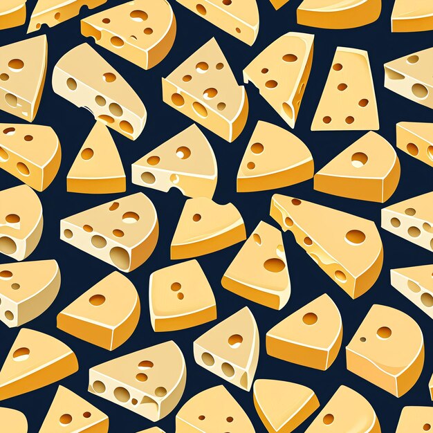 seam pattern with cheese on a dark background