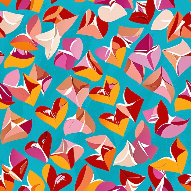 a seam pattern with colorful shapes