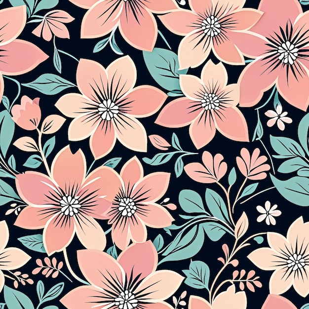 Photo a seam pattern with flowers