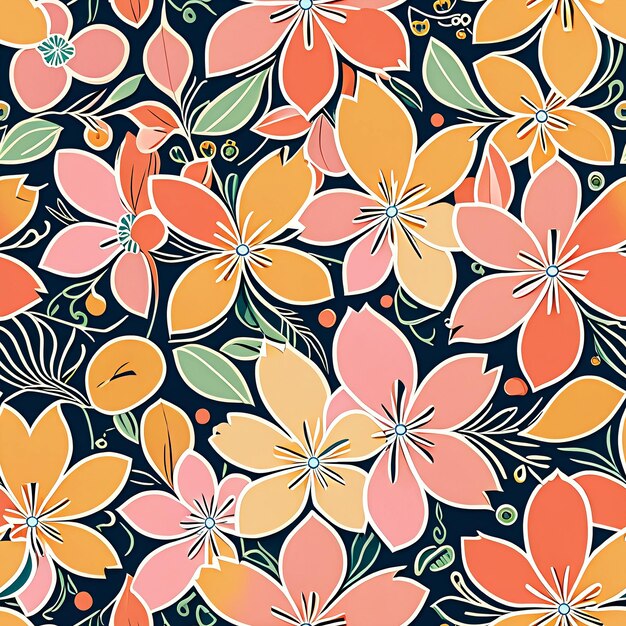 Photo a seam pattern with flowers