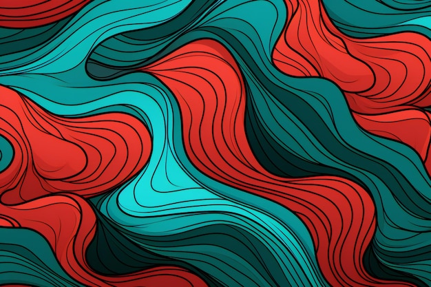 Seamless abstract handdrawn waves pattern wavy background