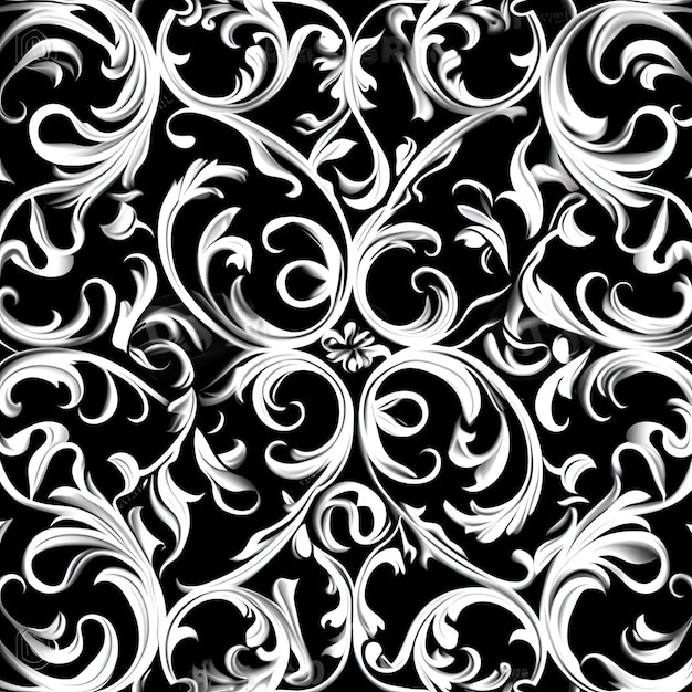 Seamless abstract pattern in black and white