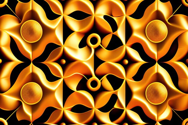 Seamless abstract pattern golden tiles baskground