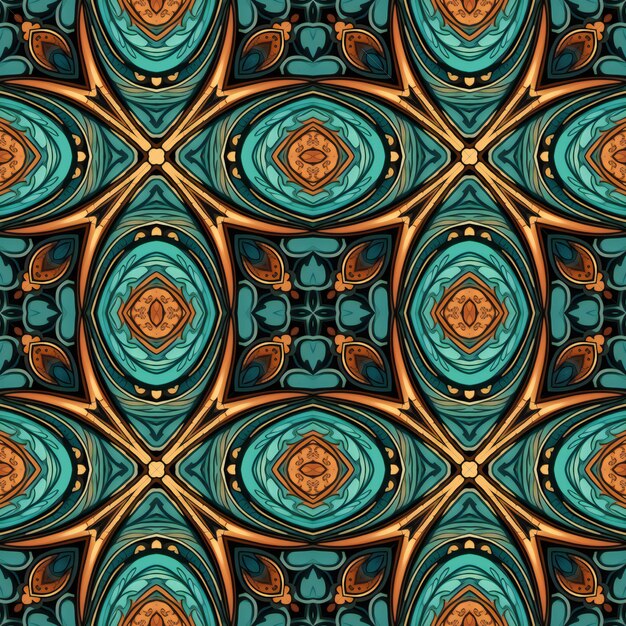Photo seamless abstract pattern symmetrical geometrical background