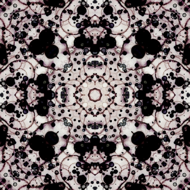 seamless abstract pattern and texture Symmetrical pattern of watercolors and bubbles