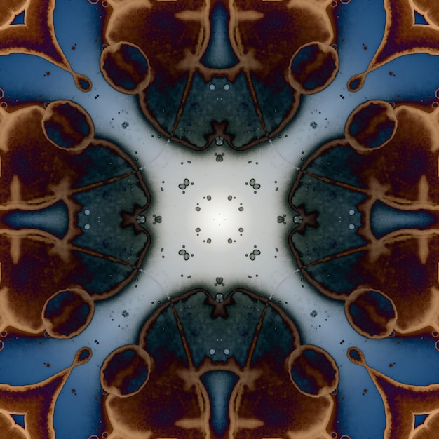 Seamless abstract square pattern. Alcohol ink in modern art. Mandala