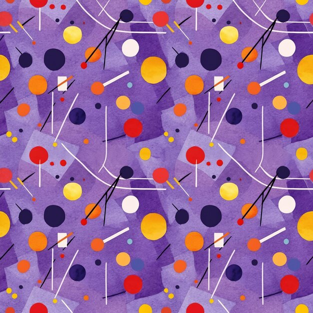 Seamless abstract watercolor chaotic geometric pattern