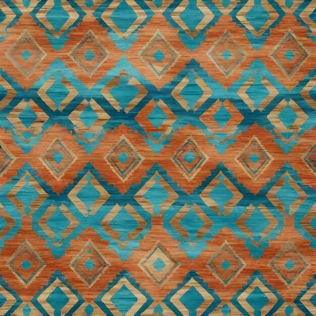 Seamless African pattern Ethnic carpet Aztec style Geometric mosaic on the tile