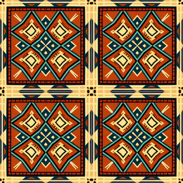 Seamless African pattern Ethnic carpet with chevrons Aztec style