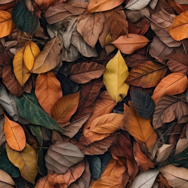 Seamless autumn leaves on the ground