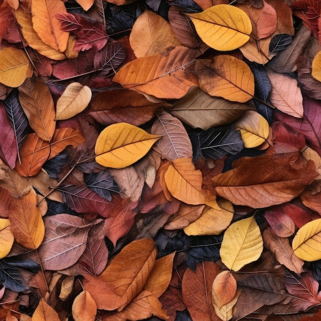 Seamless autumn leaves on the ground