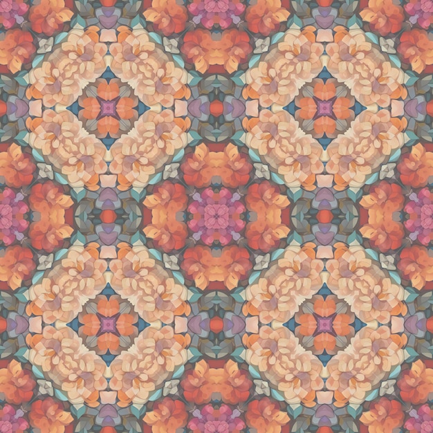 Seamless background pattern Abstract decorative geometric kaleidoscope pattern