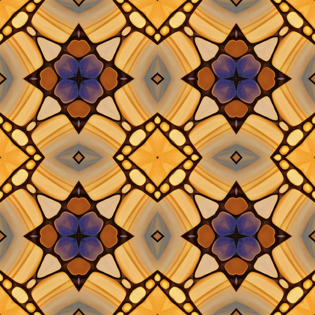 Seamless background pattern Abstract decorative geometric kaleidoscope pattern