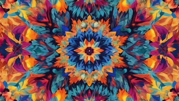 Seamless background pattern abstract kaleidoscope fabric design texture